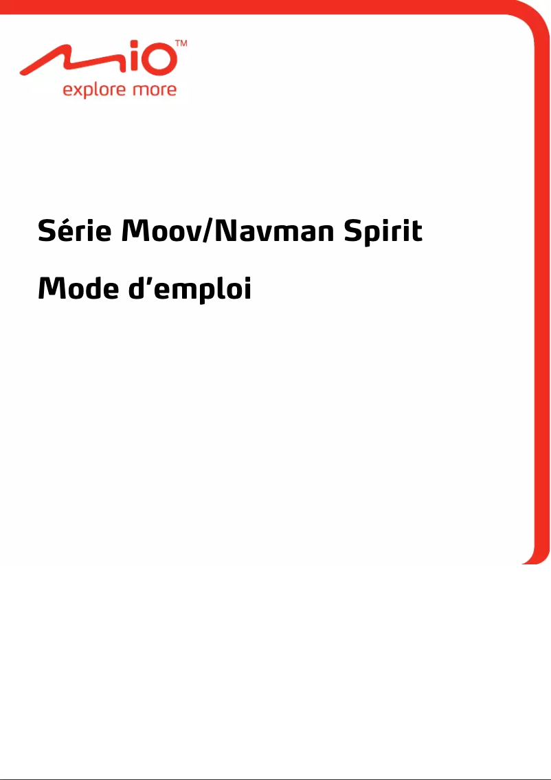 Page n°1 - Manuel utilisateur Mio Moov Spirit 500