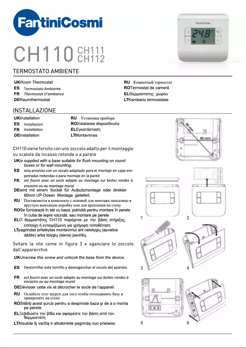 Page n°1 - Manuel utilisateur Fantini Cosmi CH111