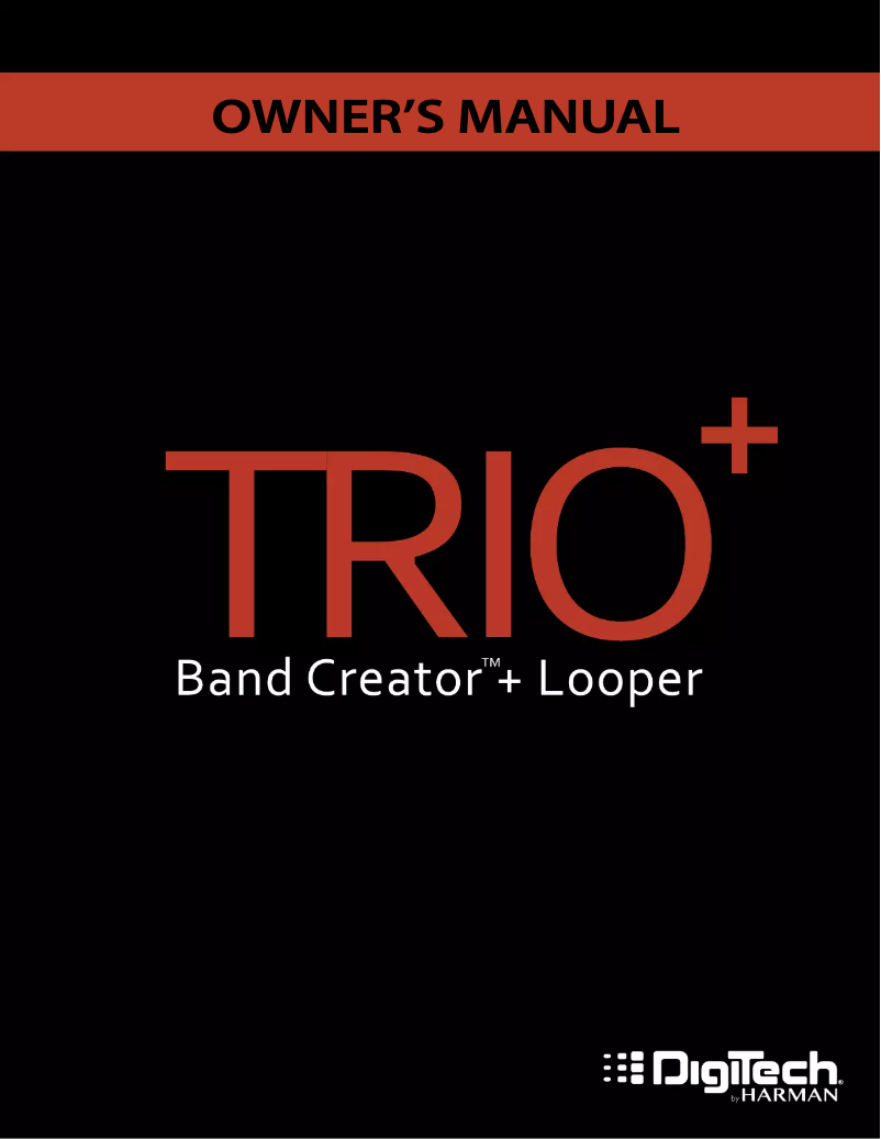 Page n°1 - Manuel utilisateur Digitech Trio+