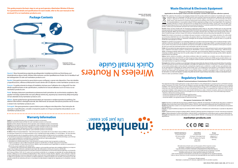 Page 1 de la notice Manuel utilisateur Manhattan 300N