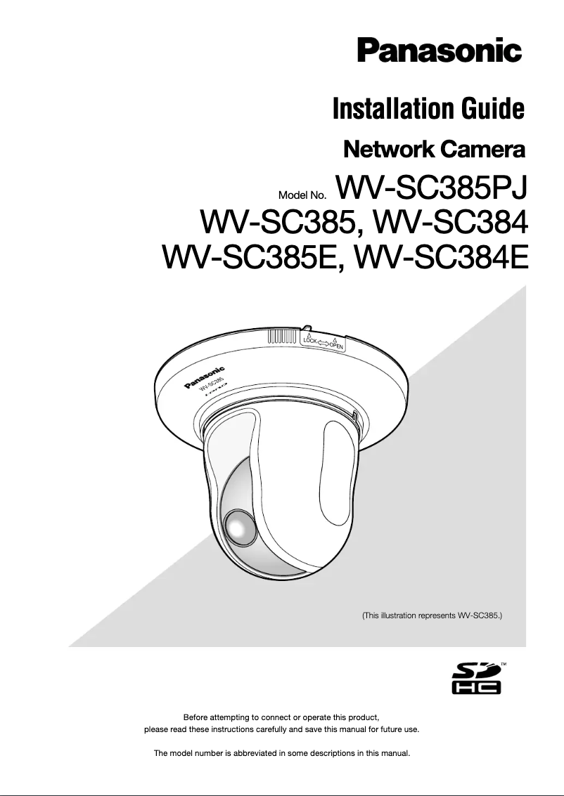 Page n°1 - Manuel utilisateur Panasonic WV-SC385PJ