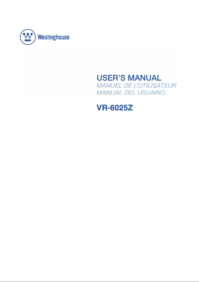 Página 1 del manual Manual de usuario Westinghouse VR-6025Z