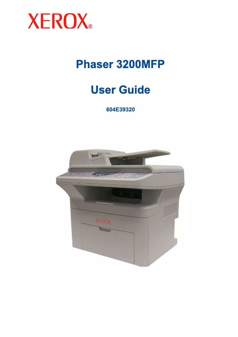 Page n°1 - Manuel utilisateur Xerox Phaser 3200MFP