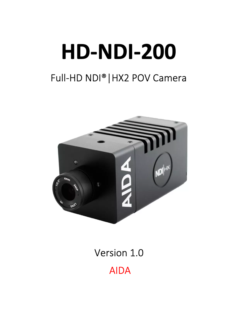 Page n°1 - Manuel utilisateur Aida HD-NDI-200