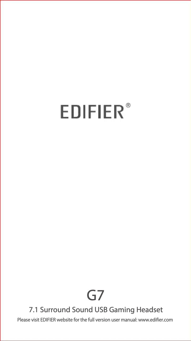 Image de la première page du manuel de l'appareil G7