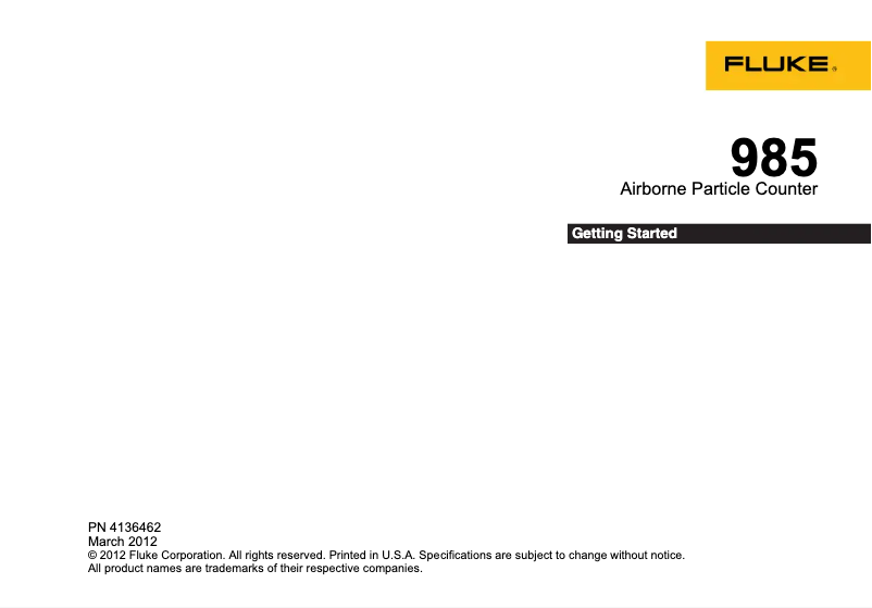 Page 1 de la notice Manuel utilisateur Fluke 985