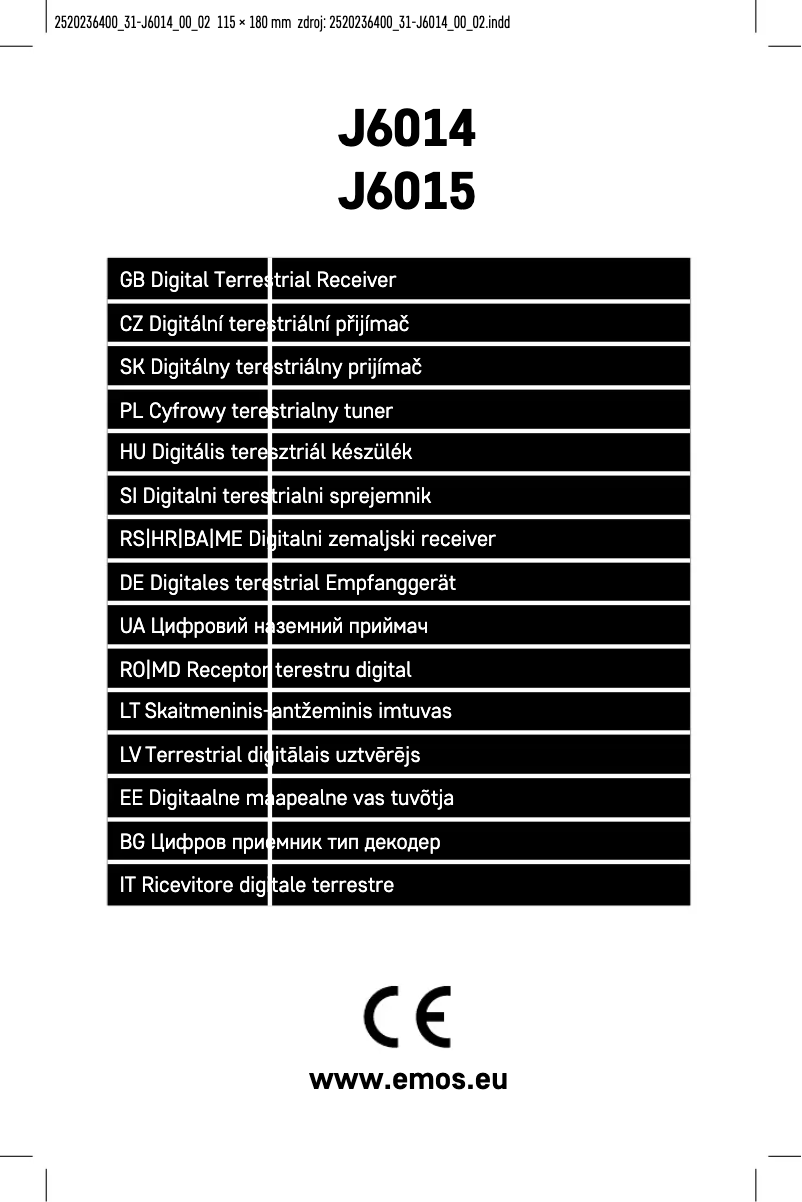 Page n°1 - Manuel utilisateur Emos J6014