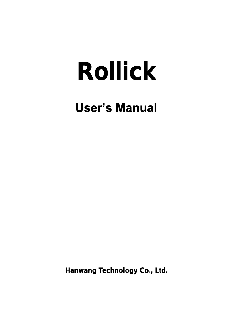 Page 1 de la notice Manuel utilisateur Hanvon Rollick