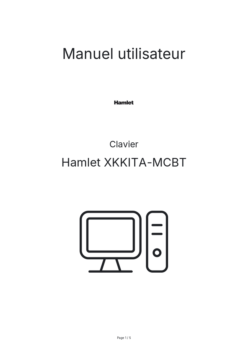 Image de la première page du manuel de l'appareil XKKITA-MCBT
