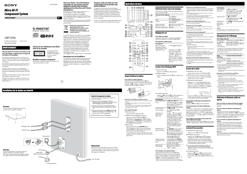 Page n°1 - Manuel utilisateur Sony CMT-CPZ2
