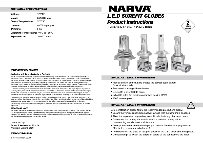 Image de la première page du manuel de l'appareil H7 Surefit