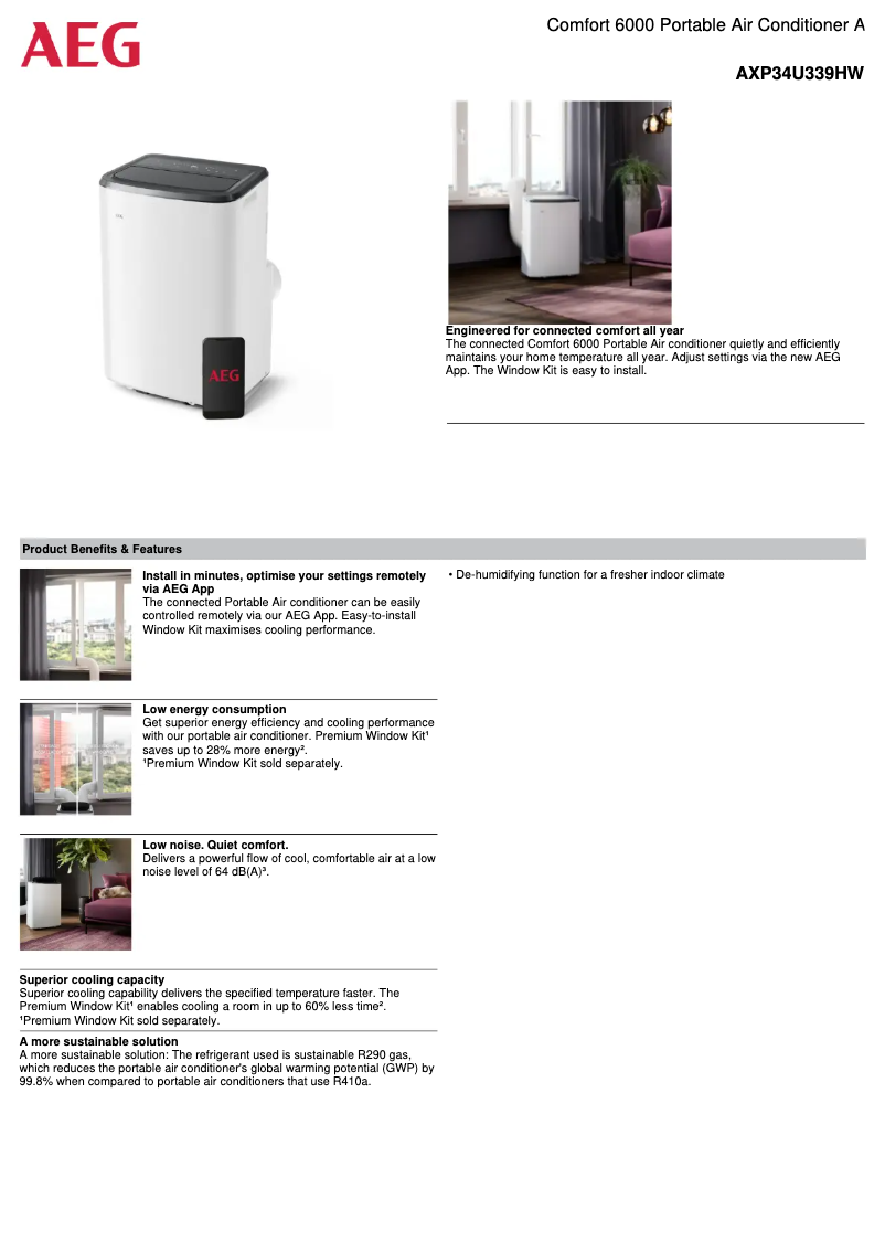 Page n°1 - Fiche technique AEG AXP34U339HW