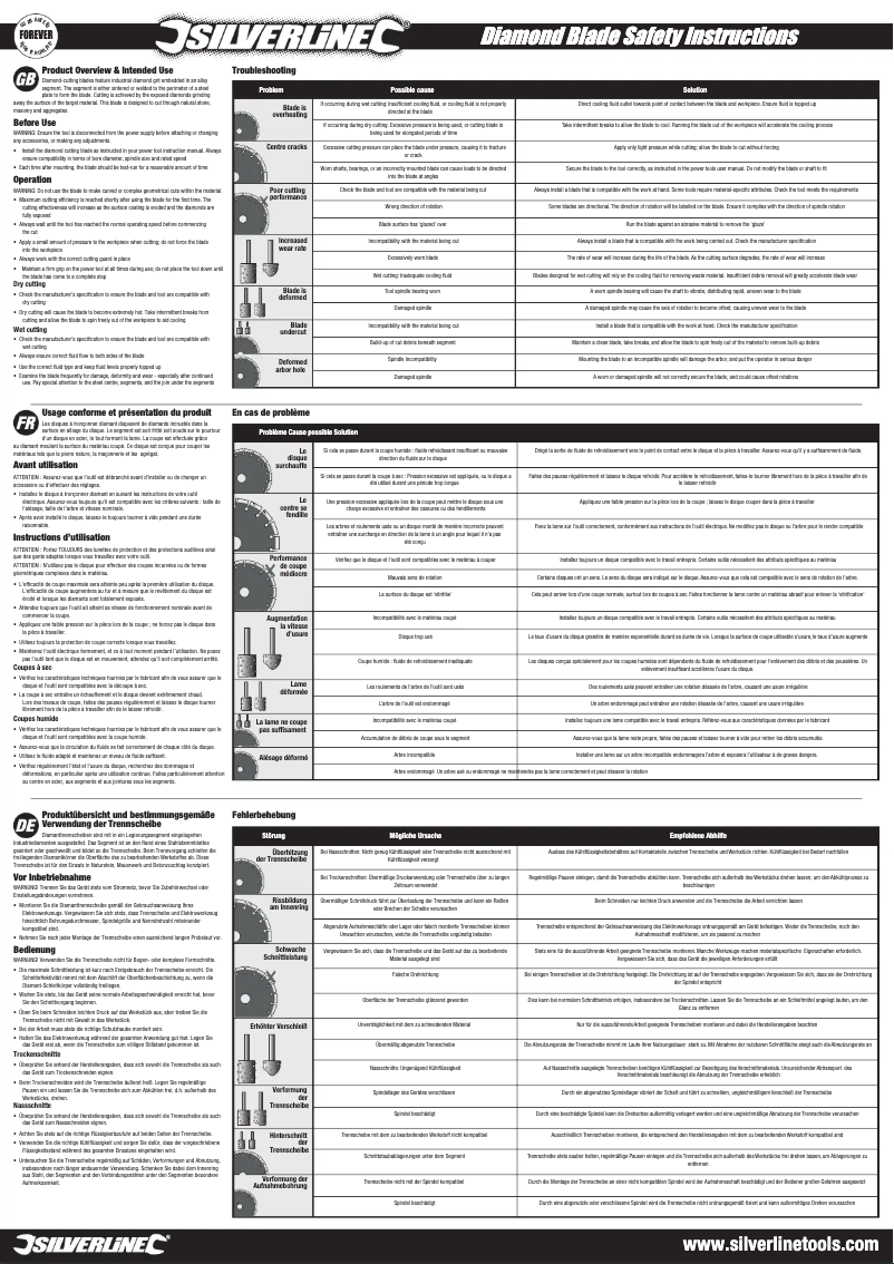 Page n°1 - Manuel utilisateur Silverline 394979