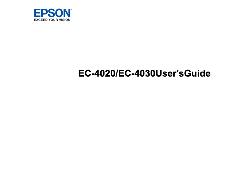 Page n°1 - Manuel utilisateur Epson WorkForce Pro EC-4030
