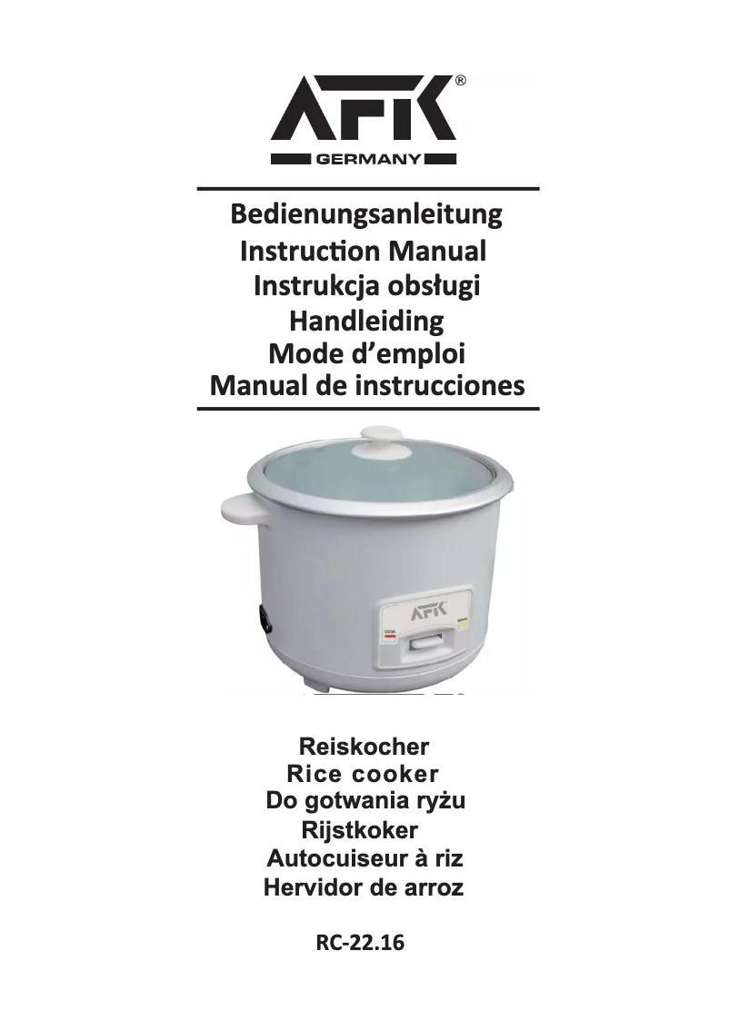 Imagen de la primera página del manual del dispositivo RC-22.16