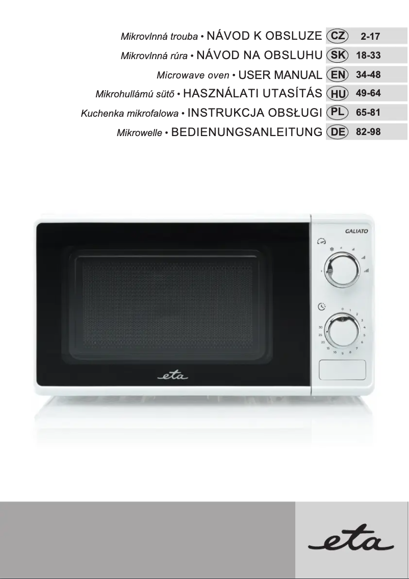 Image de la première page du manuel de l'appareil Galiato 221090000