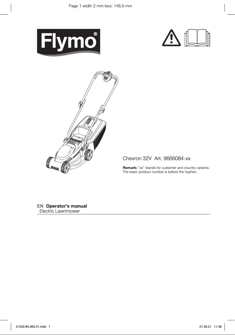 Página 1 del manual Manual de usuario Flymo Chevron 32V