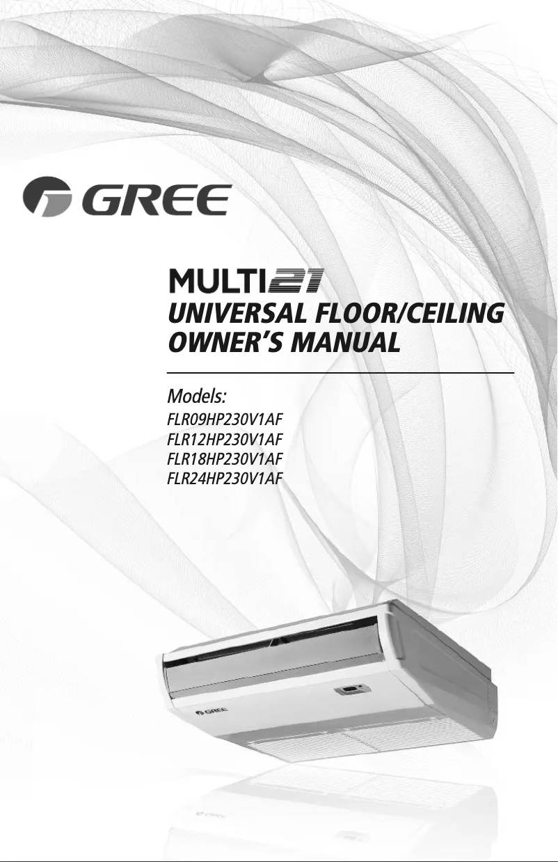 Page 1 de la notice Manuel utilisateur Gree FLR12HP230V1AF