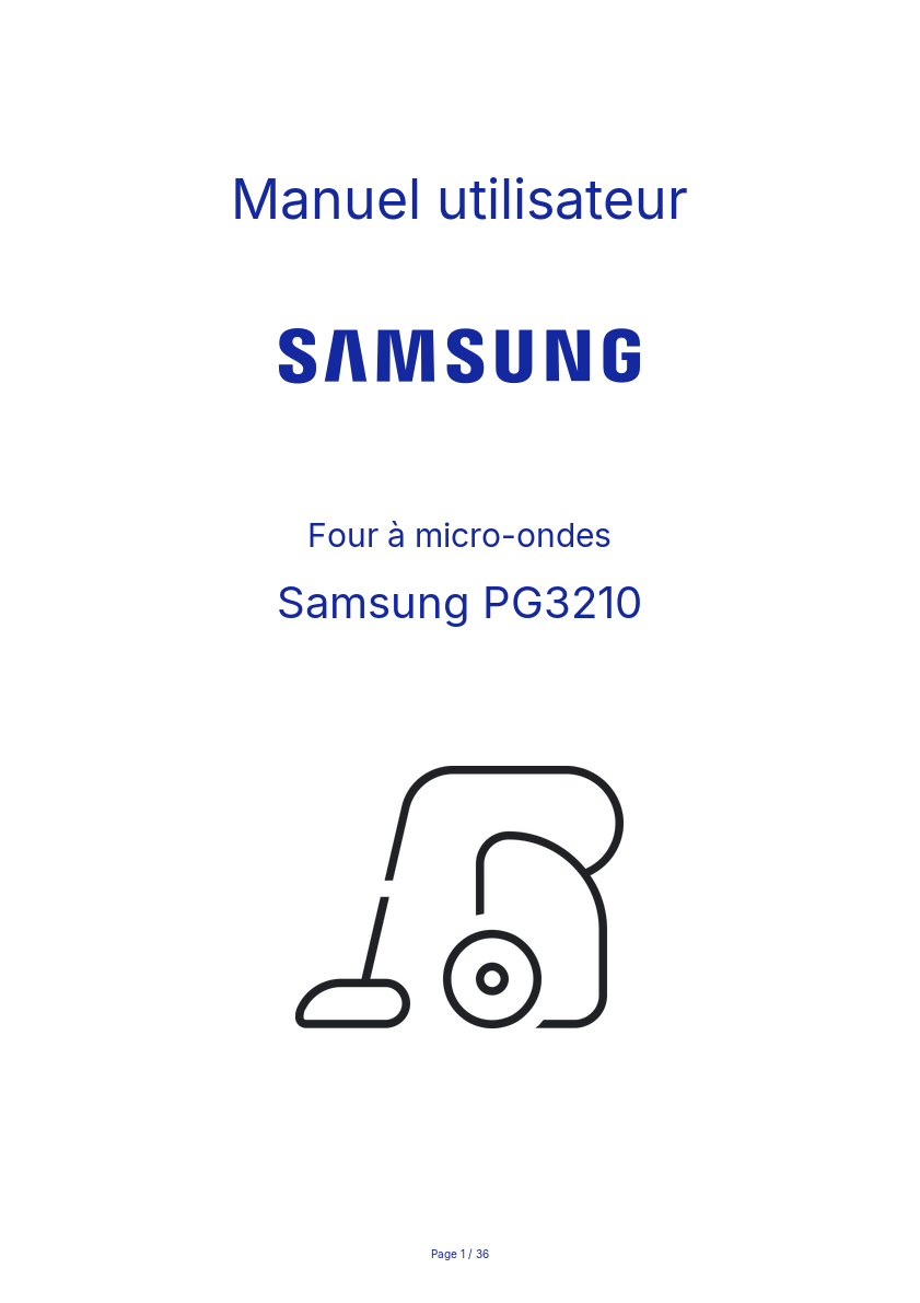 Page n°1 - Manuel utilisateur Samsung PG3210