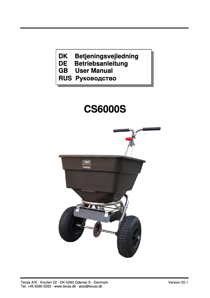 Page 1 de la notice Manuel utilisateur Texas CS6000S