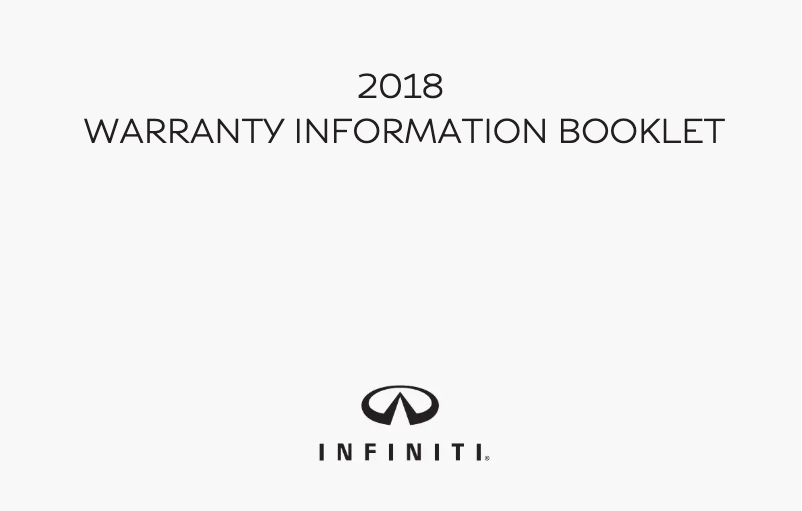 Página 1 del manual Información de garantía Infiniti Q50 (2018)