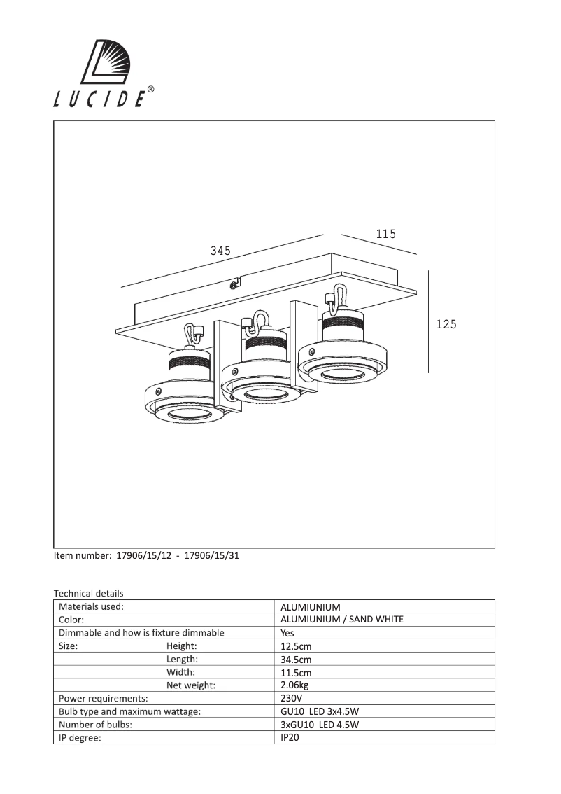 Image de la première page du manuel de l'appareil Landa 17906/15/31