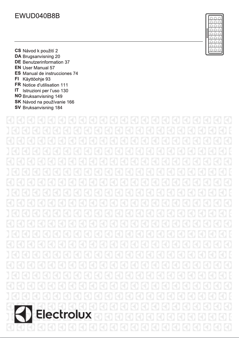 Page 1 de la notice Manuel utilisateur Electrolux EWUD040B8B