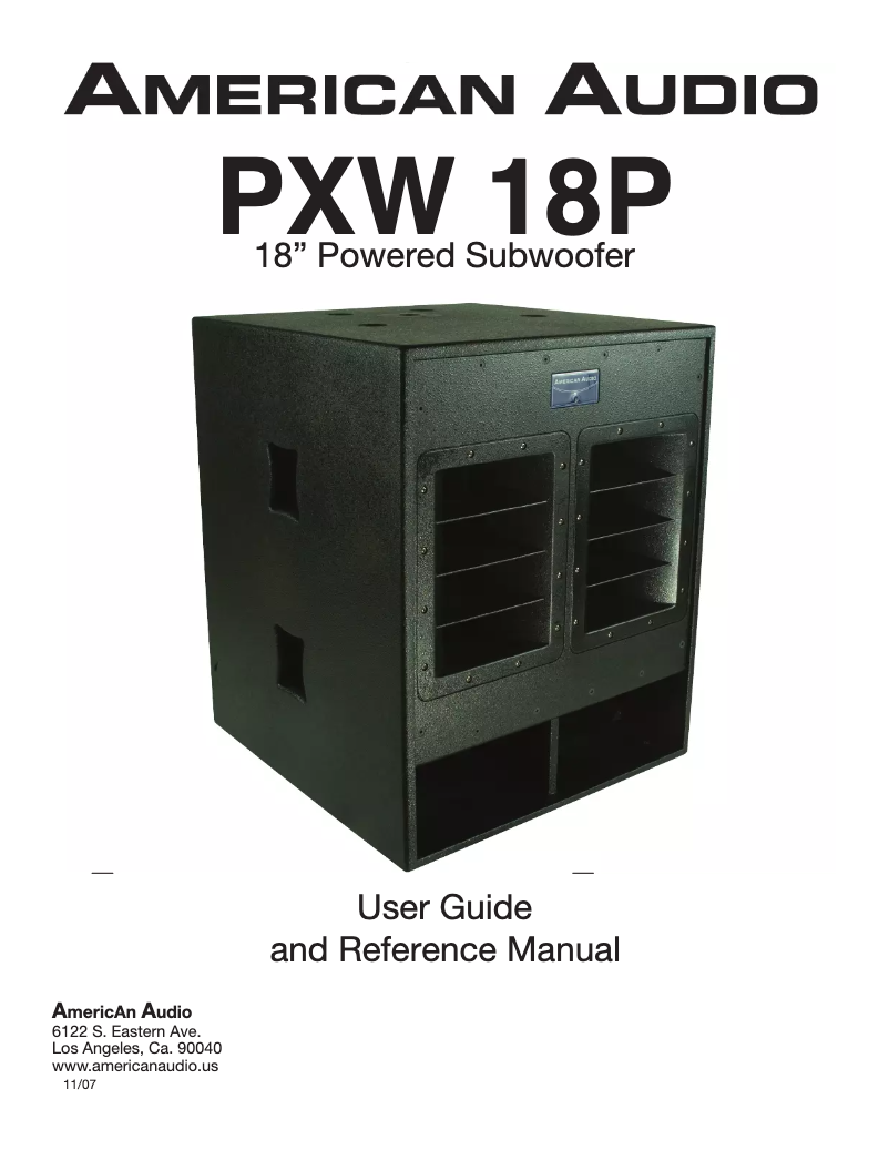 Page 1 of the manual User Manual American Audio PXW 18 P