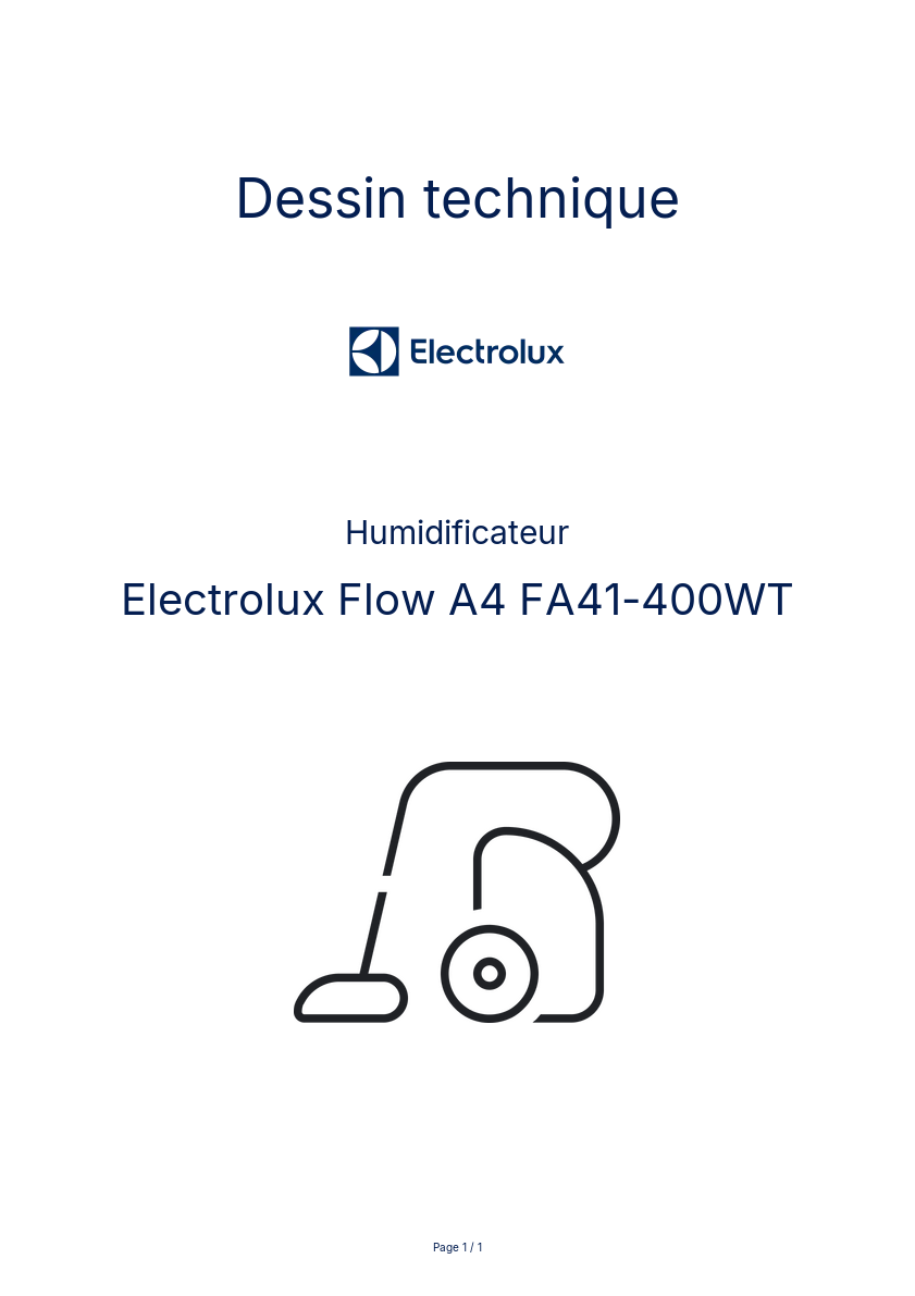 Image de la première page du manuel de l'appareil Flow A4 FA41-400WT