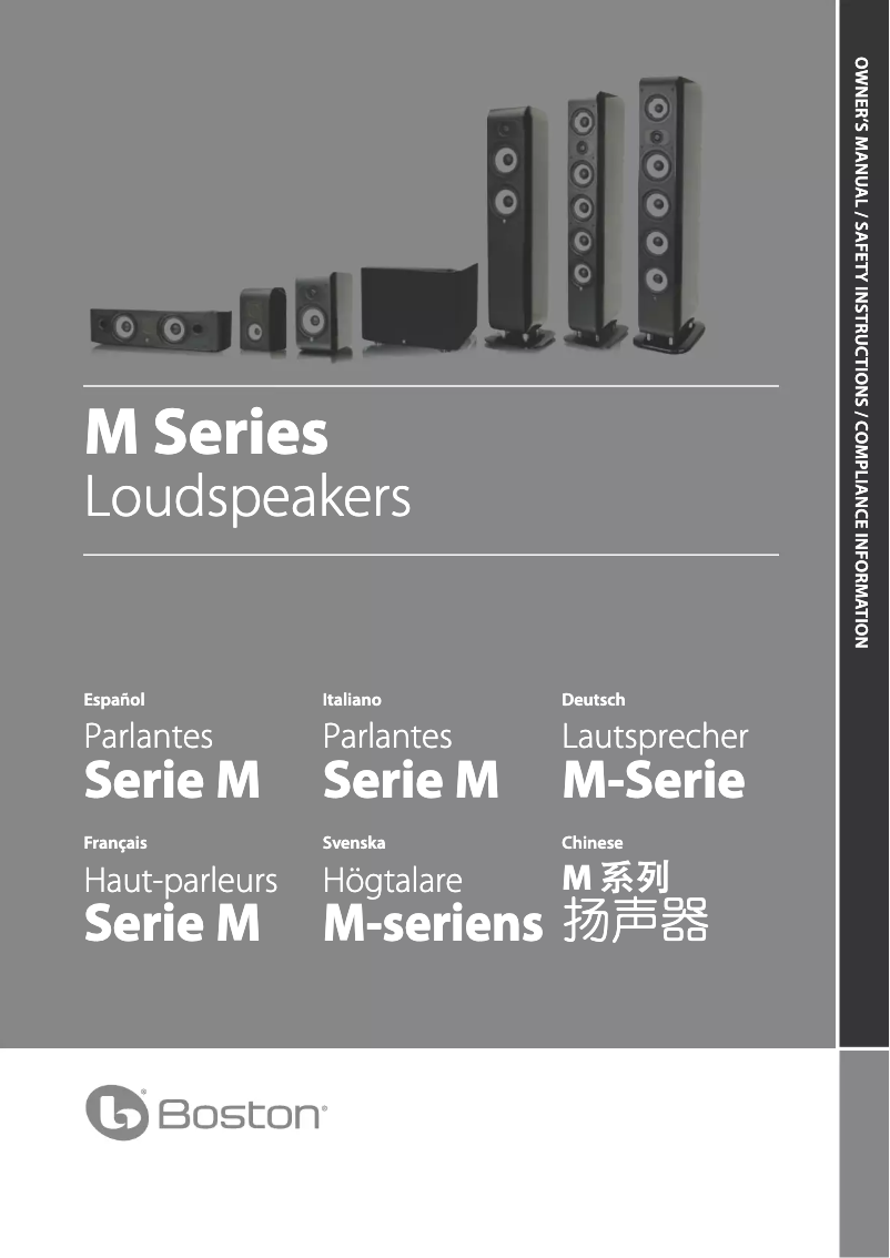 Page 1 de la notice Manuel utilisateur Boston Acoustics M340