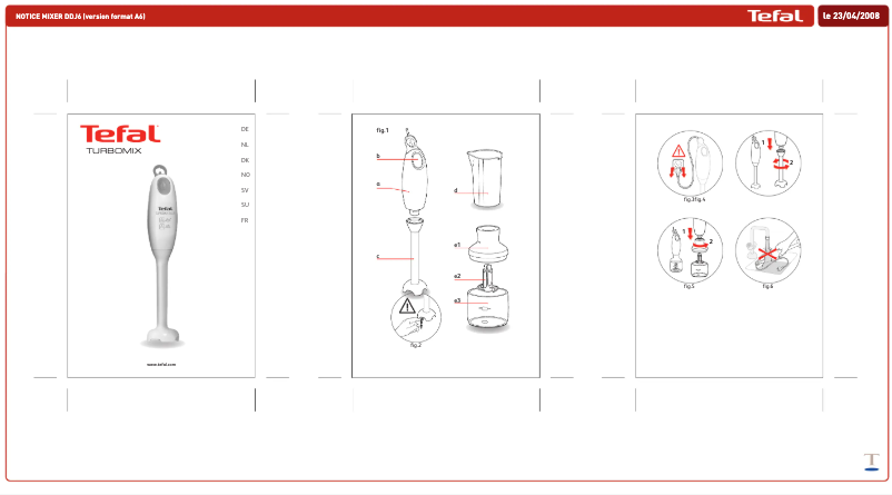 Page 1 de la notice Mode d'emploi Tefal Turbomix Plus HB1011