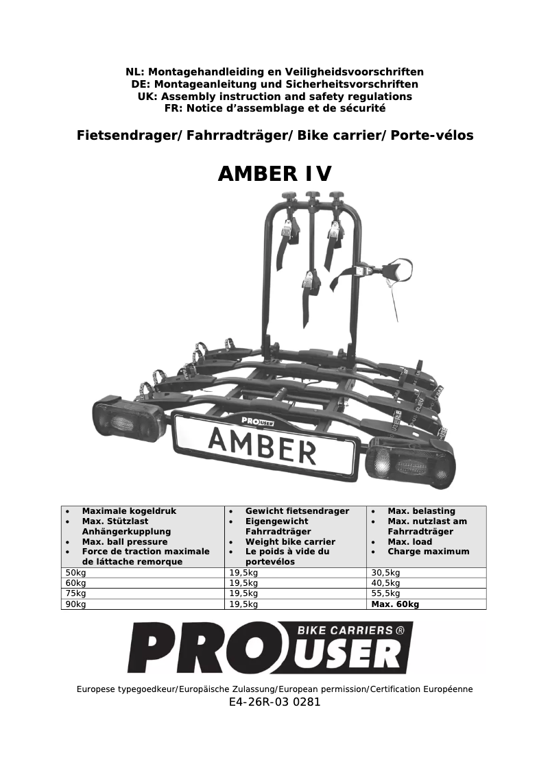 Image de la première page du manuel de l'appareil Amber IV