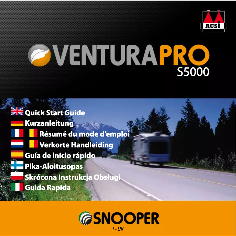 Page 1 de la notice Manuel utilisateur Snooper S5000 Ventura Pro
