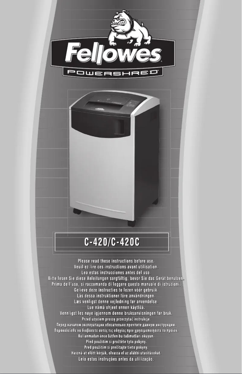 Page 1 of the manual User Manual Fellowes Powershred C-420