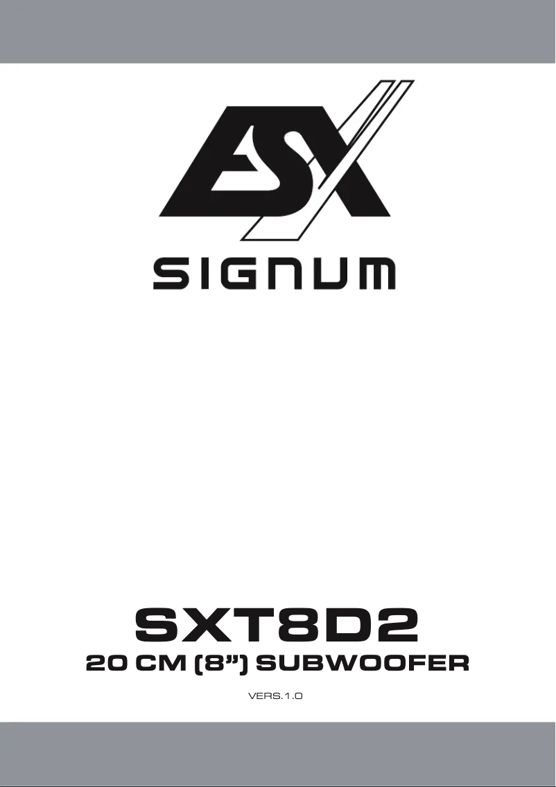 Image de la première page du manuel de l'appareil Signum SXT8D2