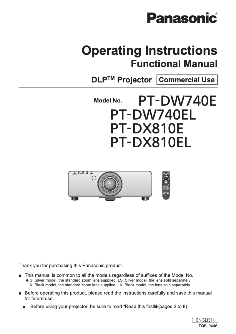 Image de la première page du manuel de l'appareil PT-DX810