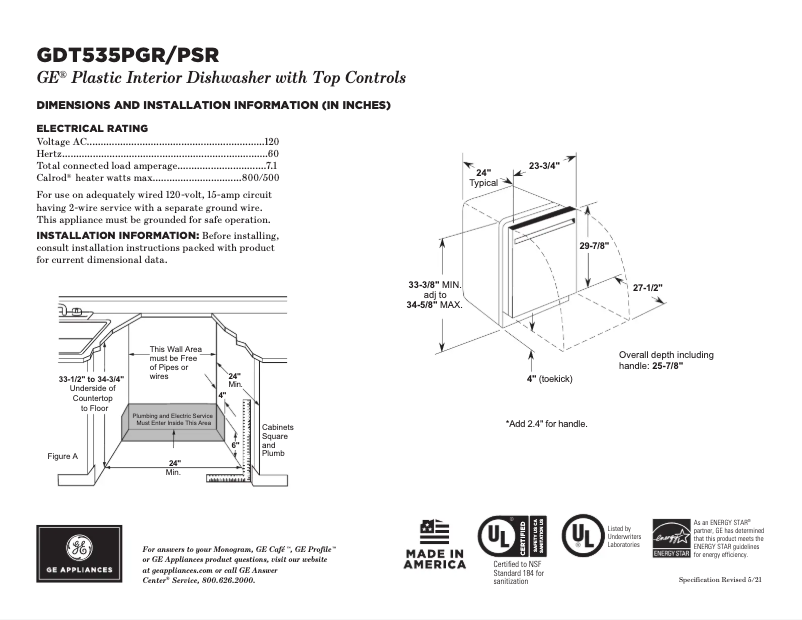 Image de la première page du manuel de l'appareil GDT535PGRWW