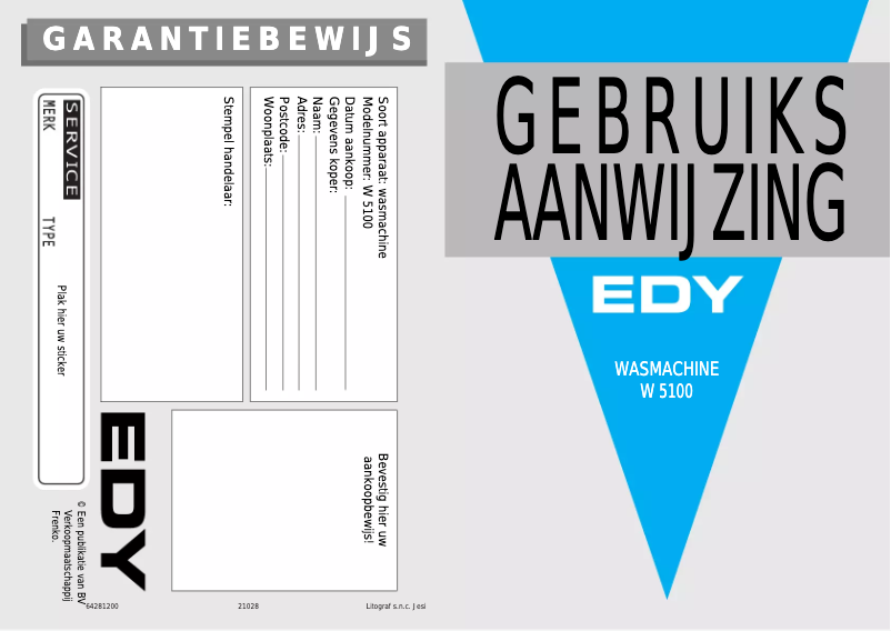 Page n°1 - Manuel utilisateur Edy W 5100