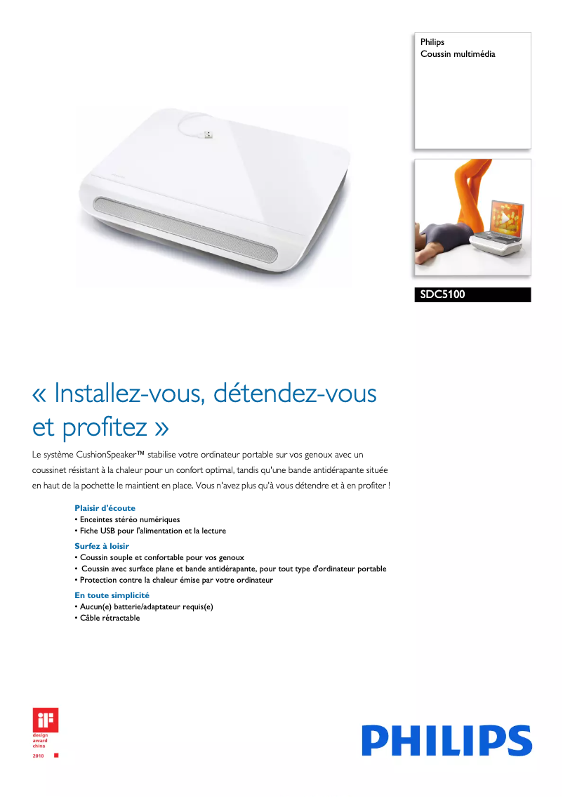 Page n°1 - Fiche technique Philips SDC5100