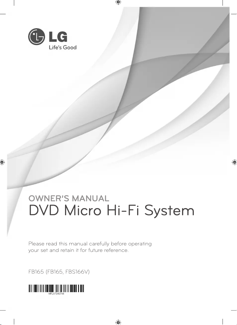 Page 1 de la notice Manuel utilisateur LG FB165