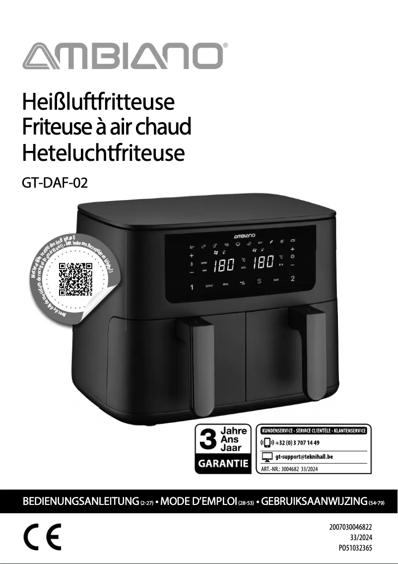 Page 1 de la notice Manuel utilisateur Ambiano GT-DAF-02