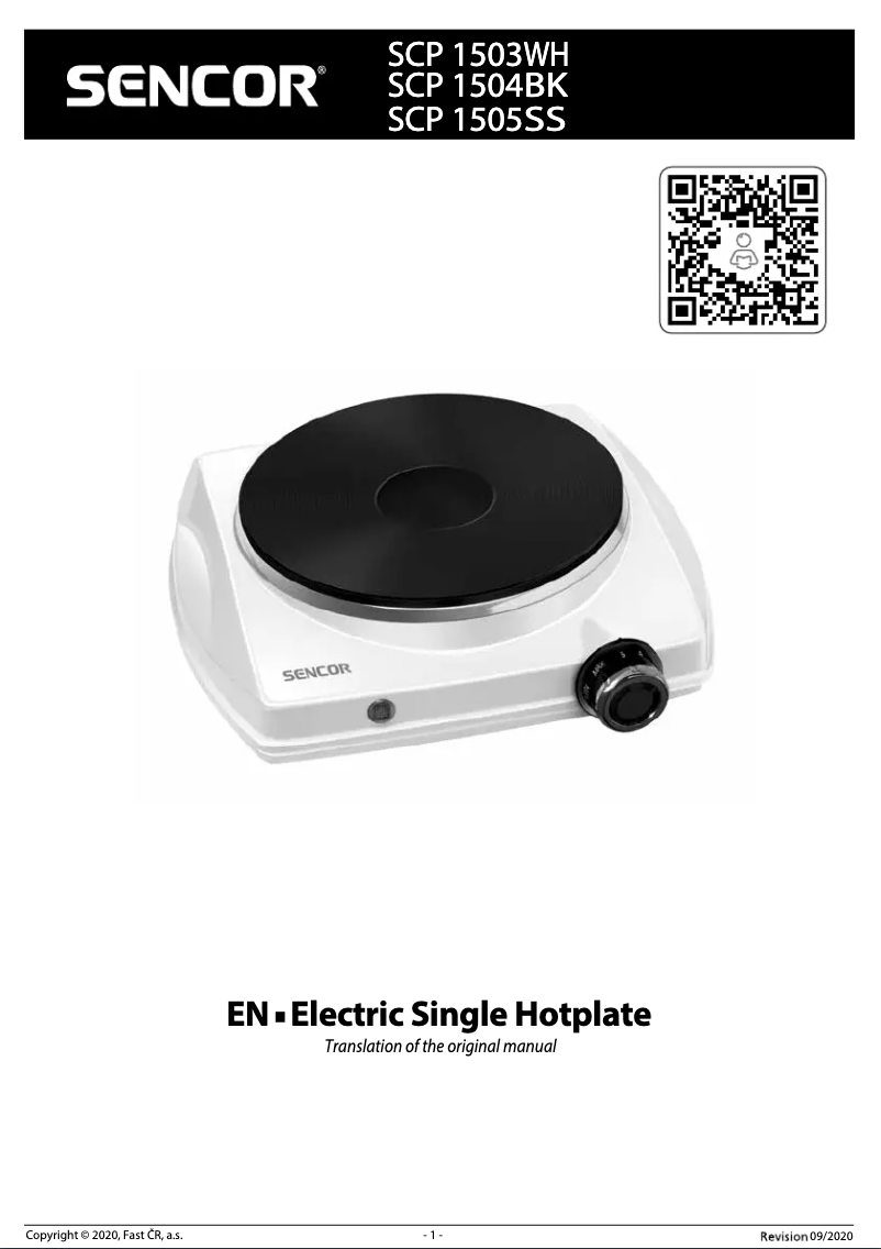 Page n°1 - Manuel utilisateur Sencor SCP 1504BK