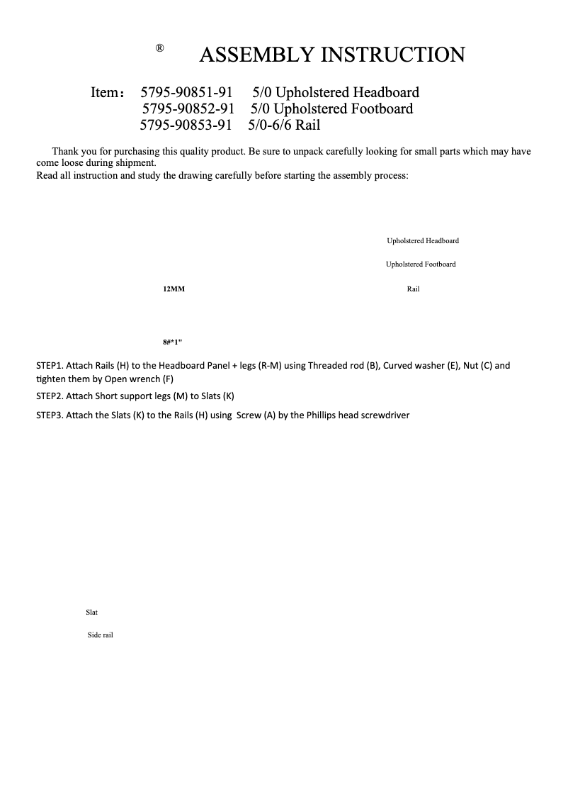 Page 1 de la notice Manuel utilisateur Hooker 5795-90851-91