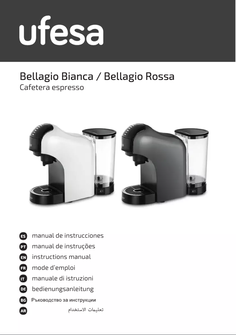 Image de la première page du manuel de l'appareil Bellagio