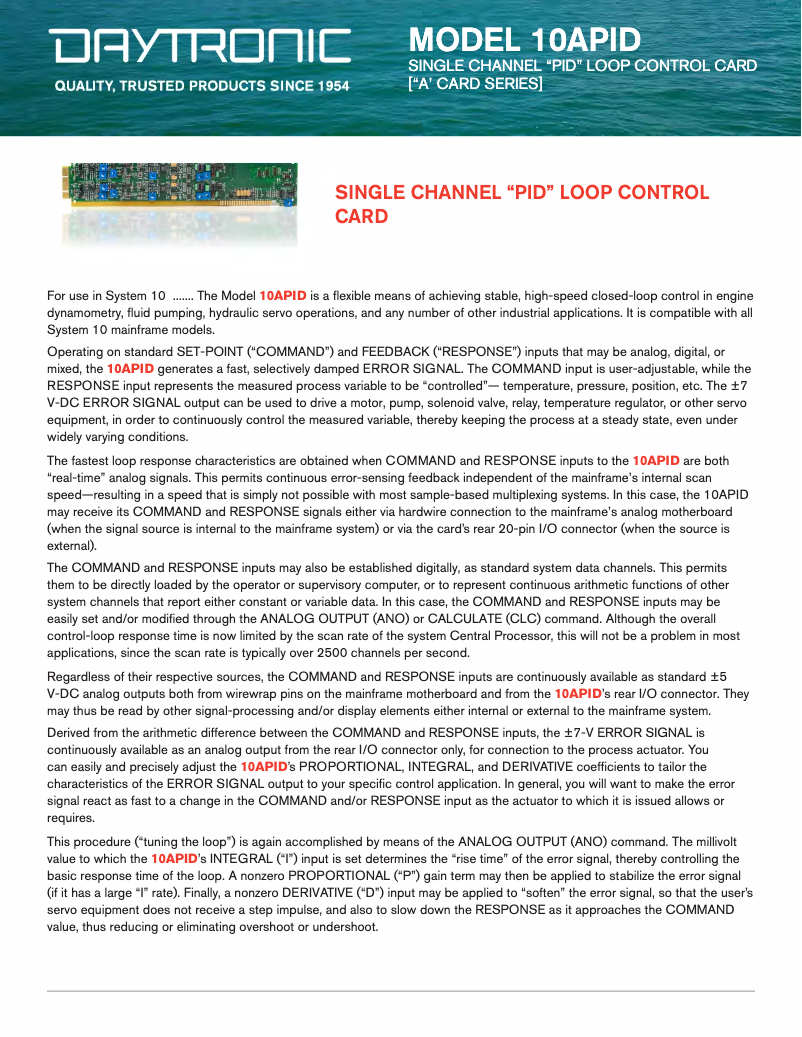 Image de la première page du manuel de l'appareil 10APID