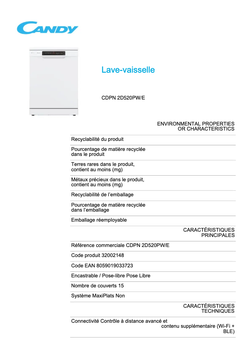Image de la première page du manuel de l'appareil CDPN 2D520PW/E