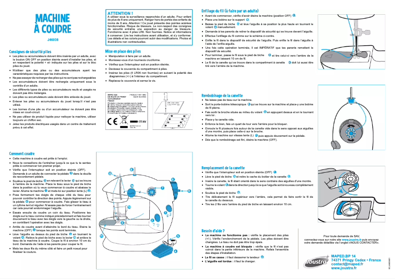 Image de la première page du manuel de l'appareil J46038