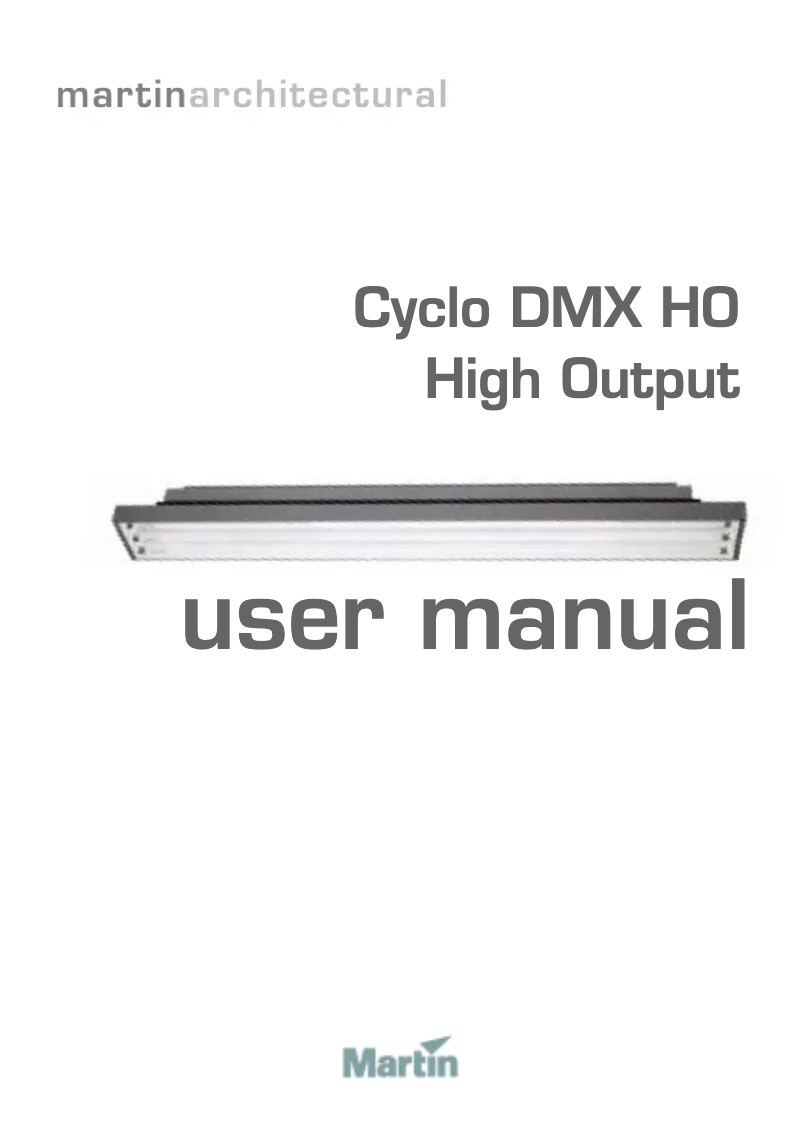 Page n°1 - Manuel utilisateur Martin Cyclo DMX HO