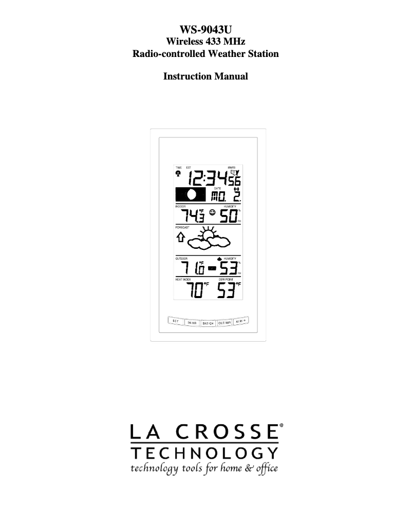 Page n°1 - Manuel utilisateur La Crosse Technology WS-9043TWC