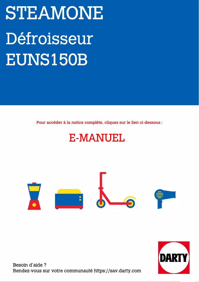Page 1 de la notice Manuel utilisateur SteamOne EUNS150B